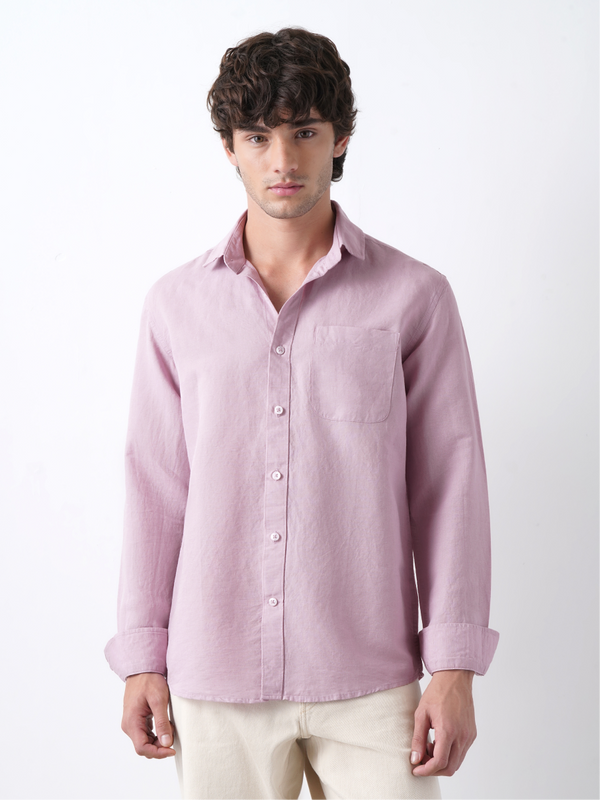 Linen Rich Dawn Pink Shirt