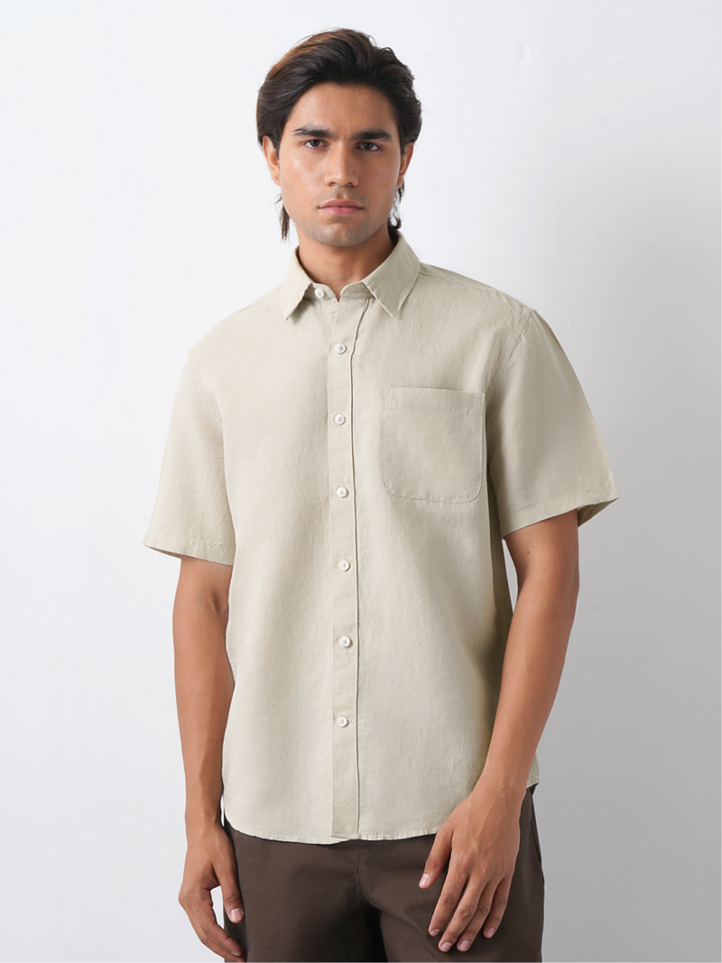 Linen Rich Dark Cream  Shirt