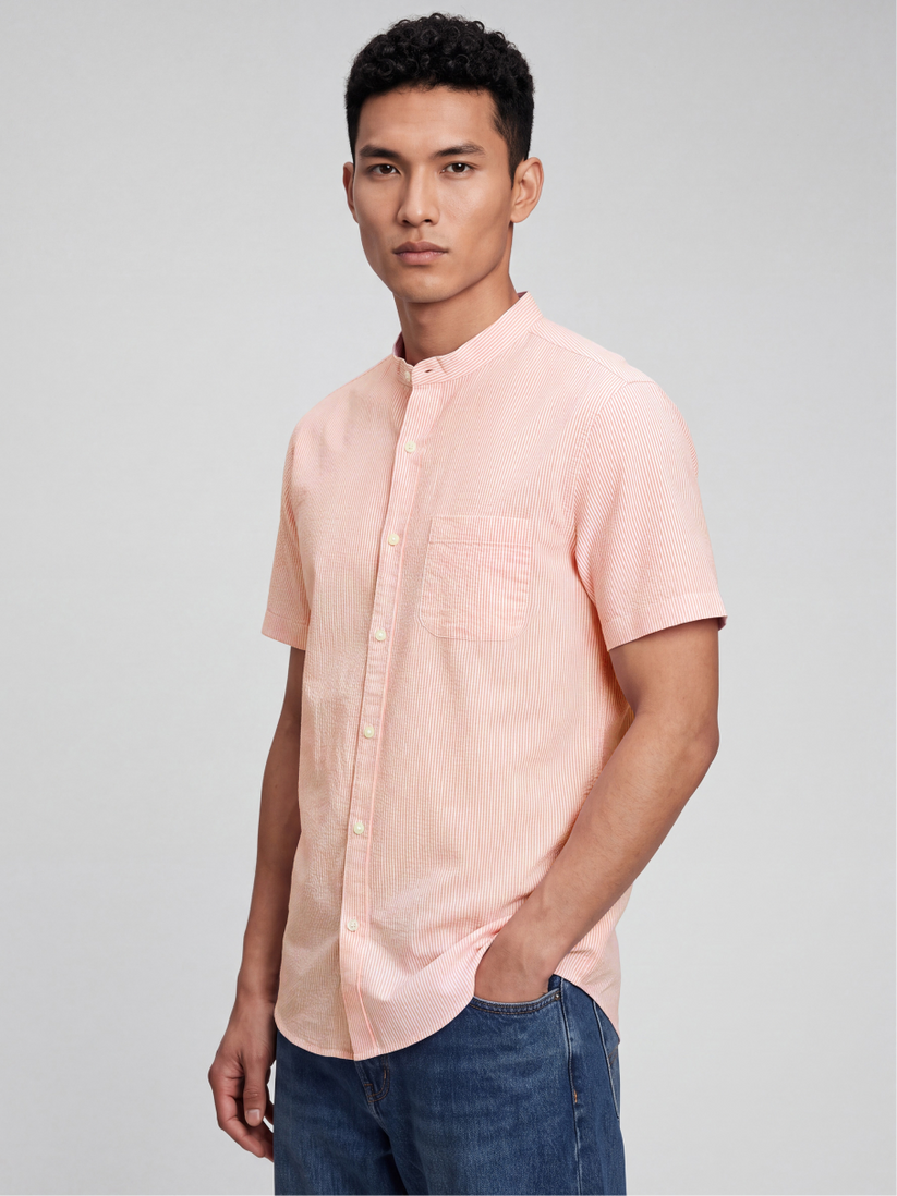 Pink Pinstriped Seersucker Shirt