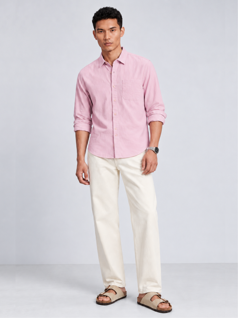 Twilight Mauve Seersucker Shirt