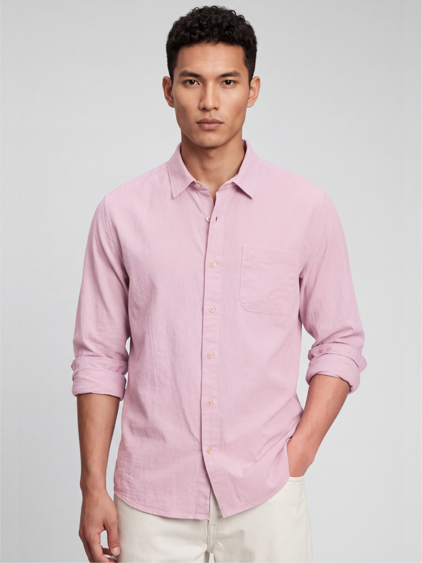Twilight Mauve Seersucker Shirt