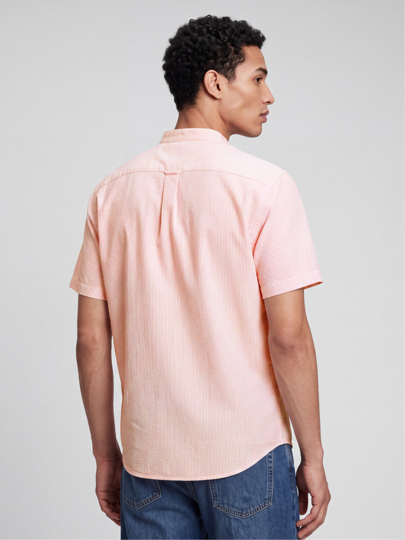 Pink Pinstriped Seersucker Shirt