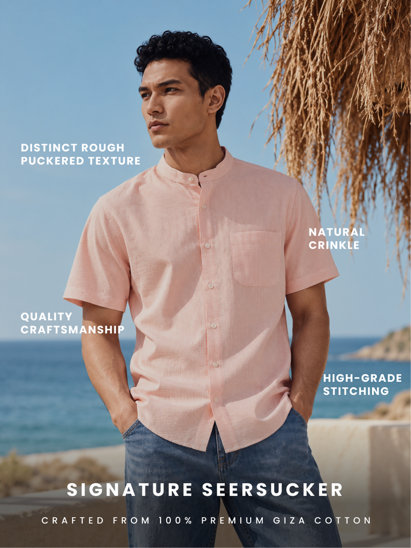 Pink Pinstriped Seersucker Shirt