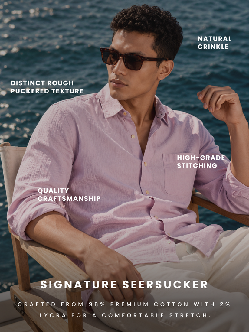 Twilight Mauve Seersucker Shirt