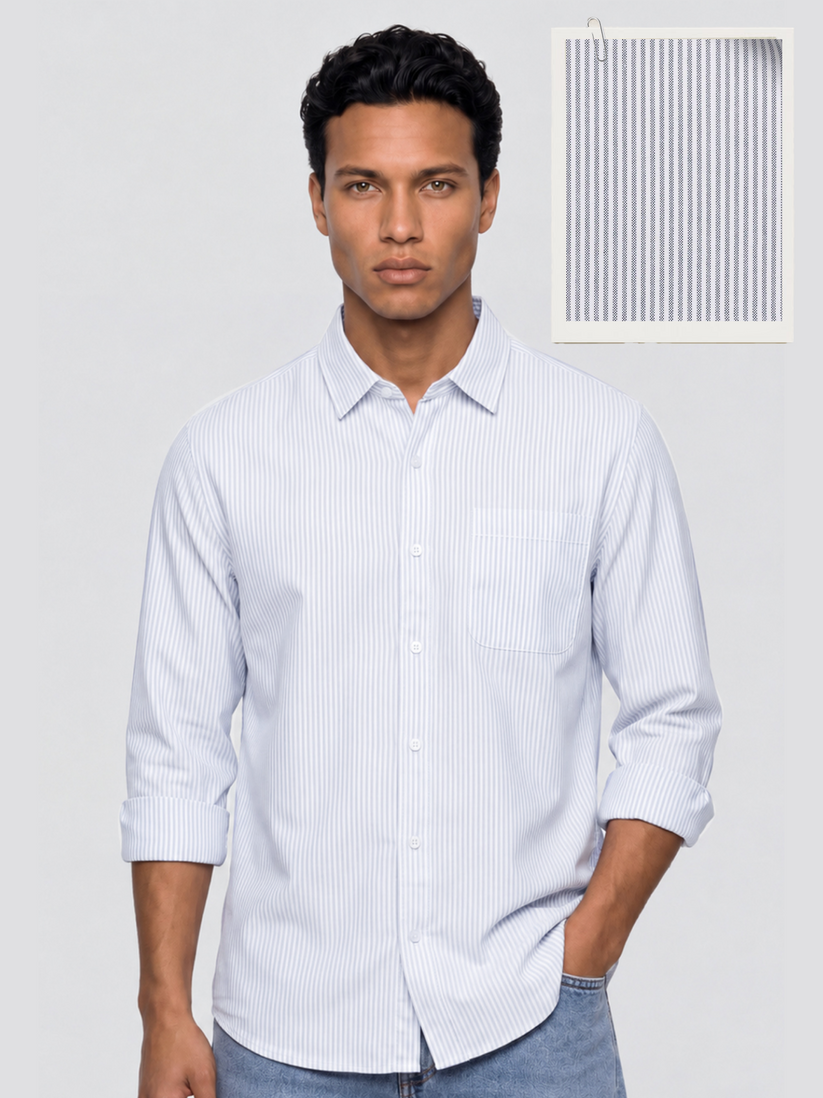 Oxford Grey Striped Shirt