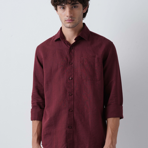 Linen Rich Maroon Shirt