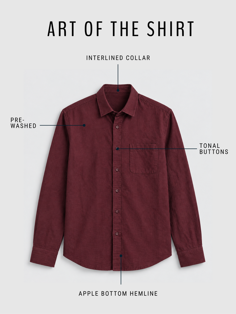 Linen Rich Maroon Shirt