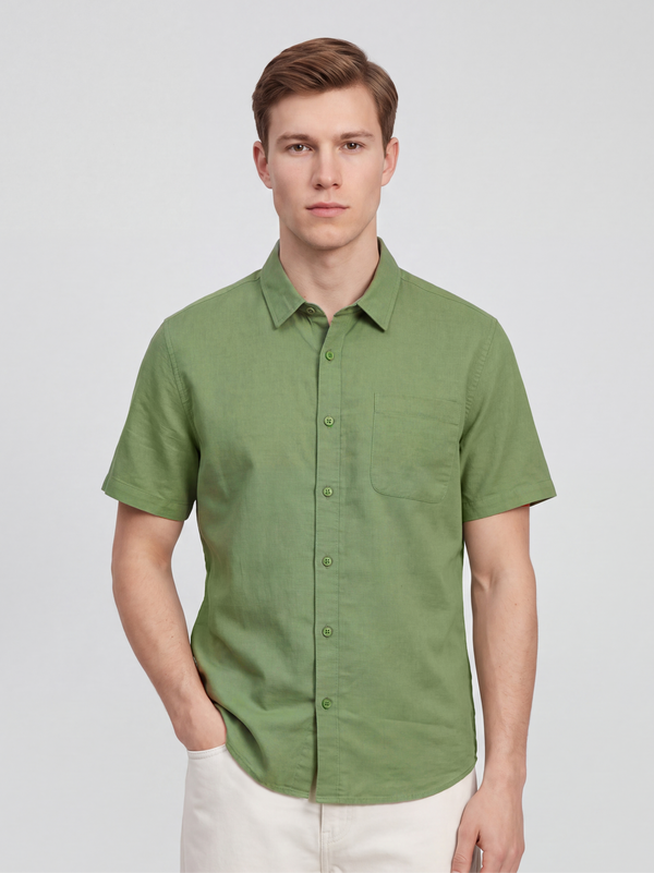 Linen Rich Green Shirt