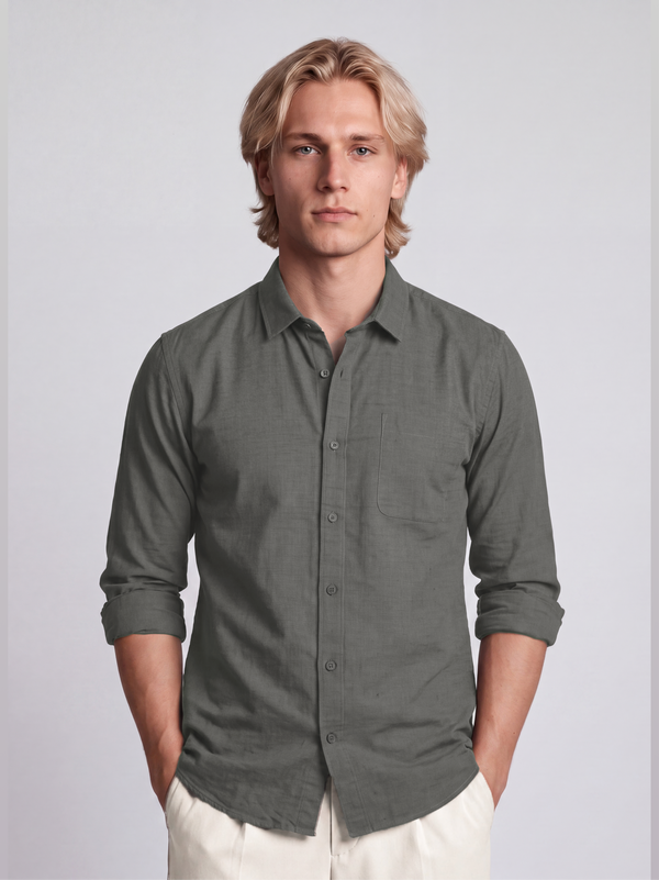 Linen Rich Grey Shirt