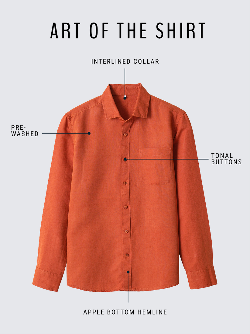 Linen Rich Orange Shirt