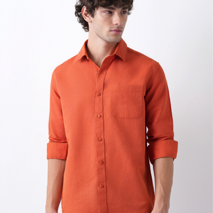 Linen Rich Orange Shirt