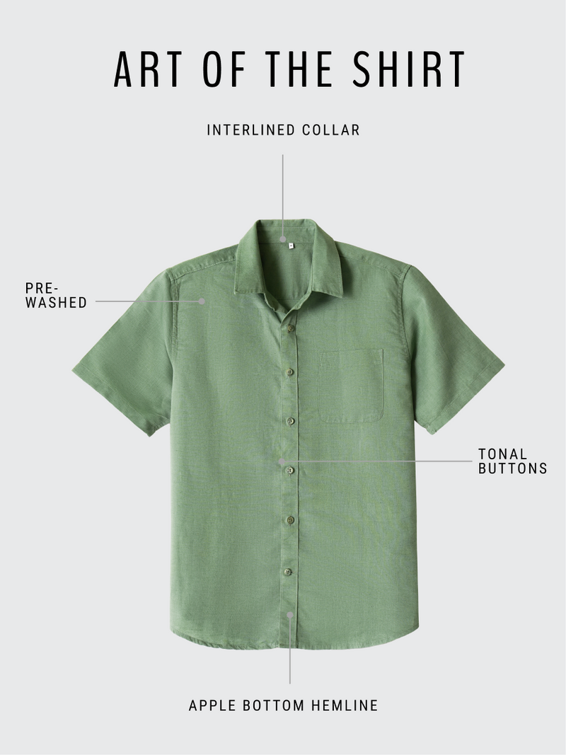 Linen Rich Green  Shirt