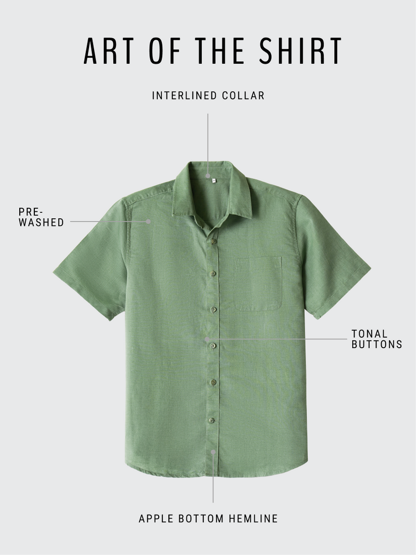 Linen Rich Green  Shirt
