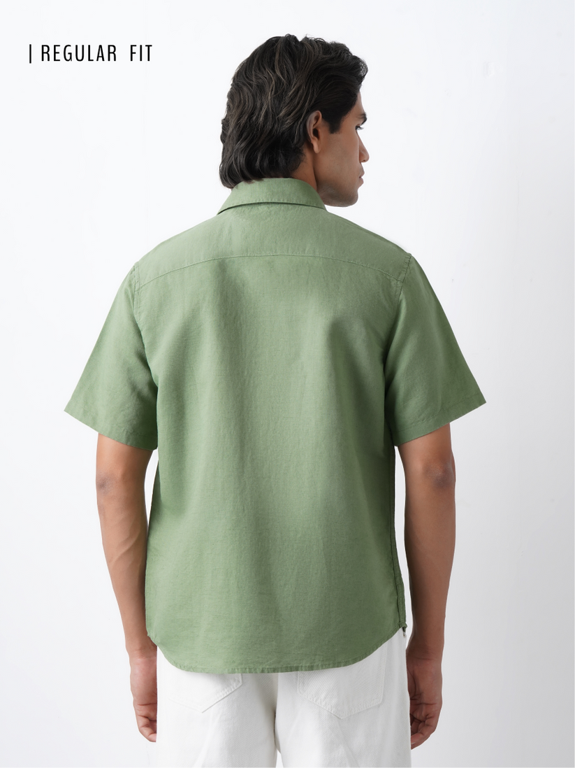 Linen Rich Green  Shirt
