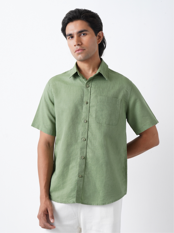 Linen Rich Green Shirt