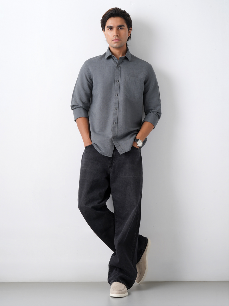 Linen Rich Grey Shirt