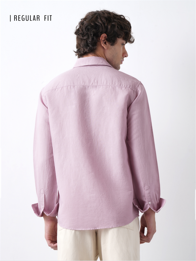 Linen Rich Dawn Pink Shirt