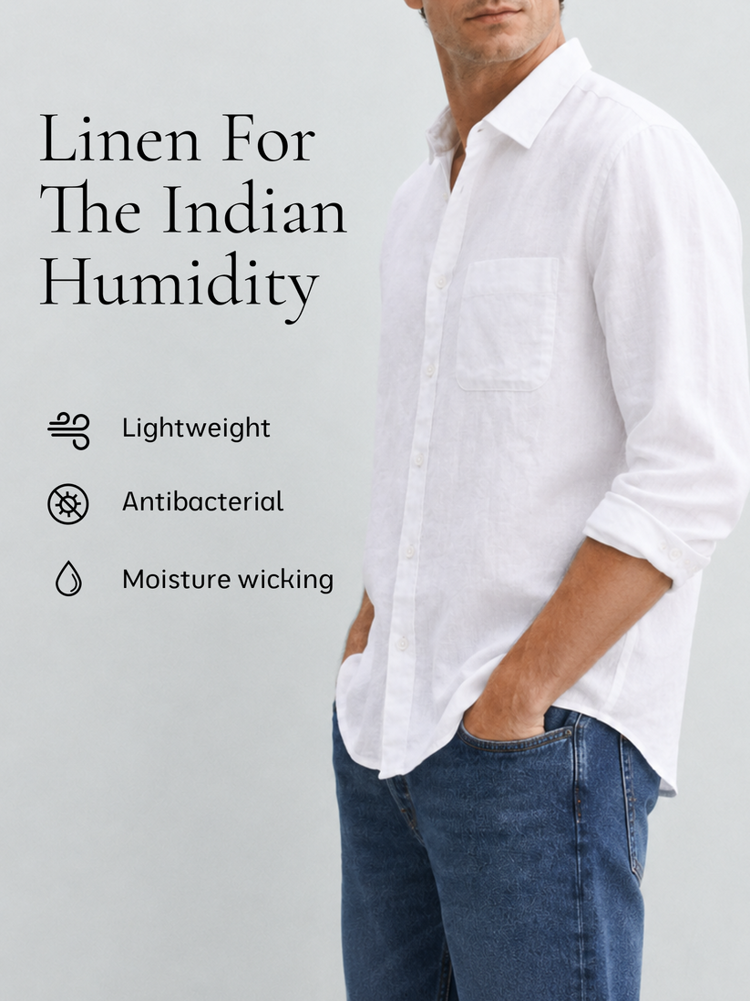 White Pure Italian Linen Shirt