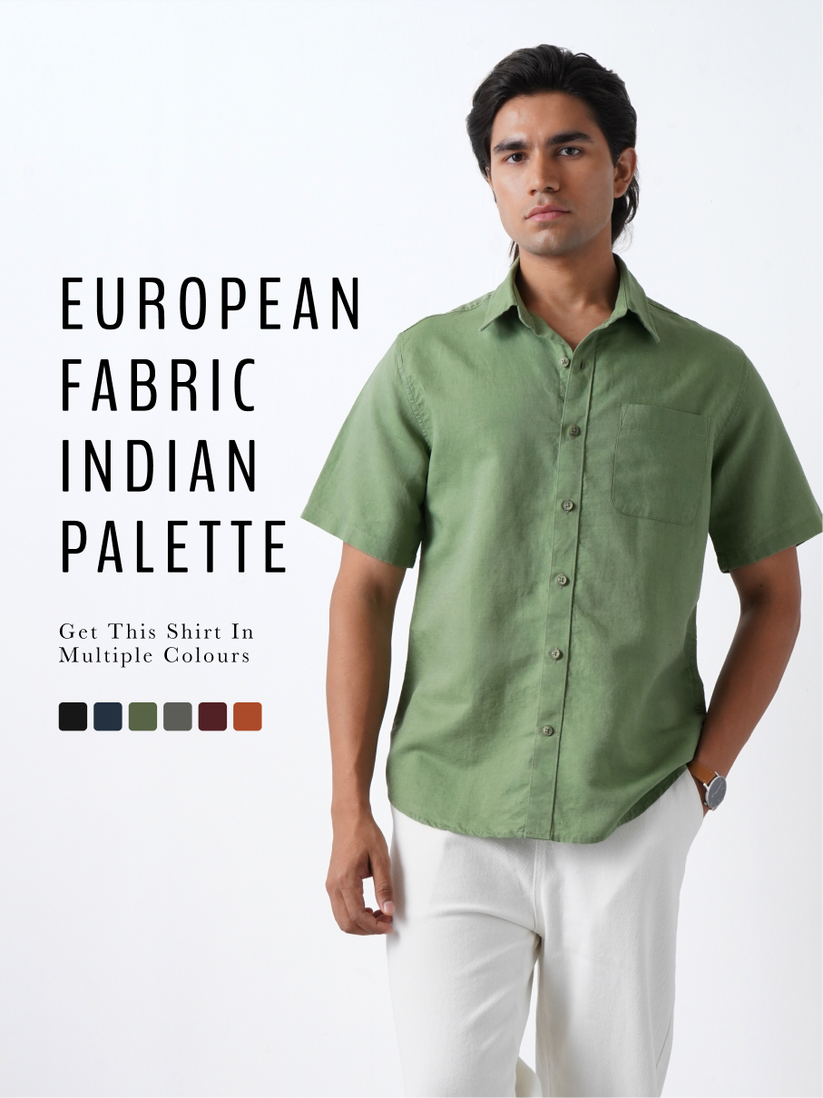 Linen Rich Green  Shirt