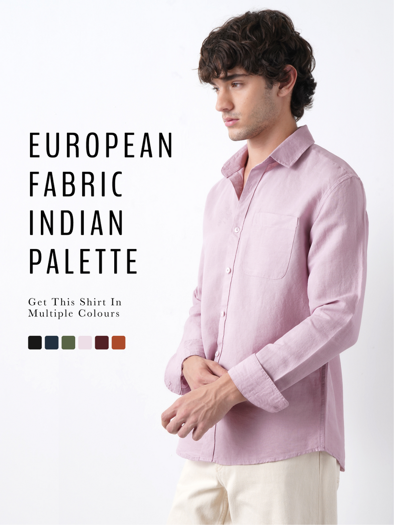 Linen Rich Dawn Pink Shirt