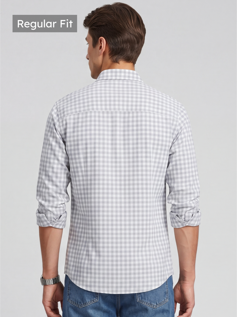 Grey Oxford Check Shirt