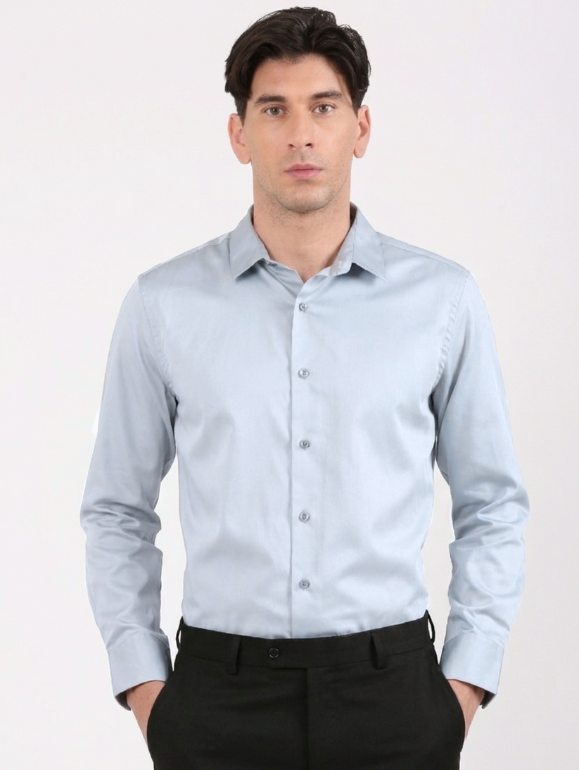 Ash Grey Satin Shirt
