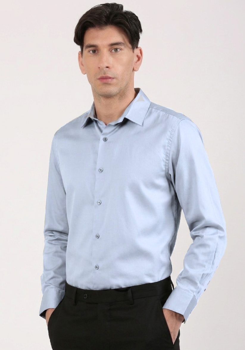 Ash Grey Satin Shirt
