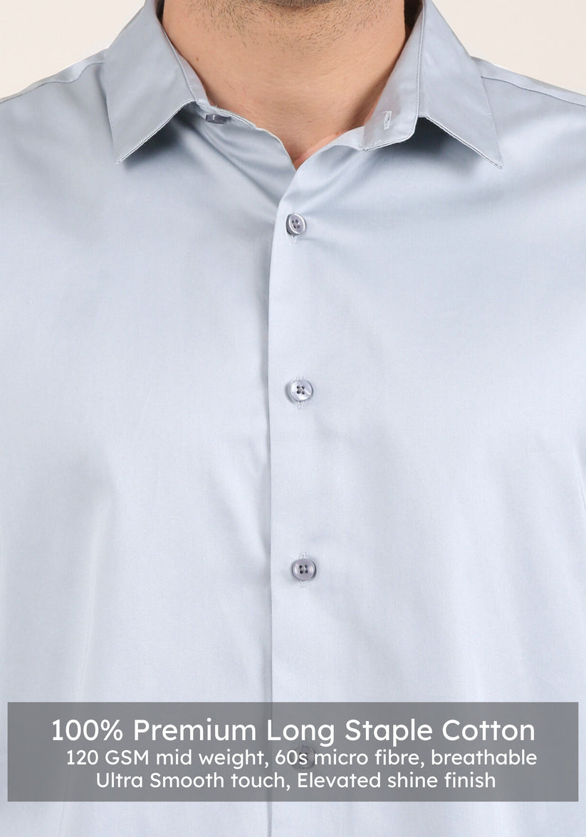 Ash Grey Satin Shirt