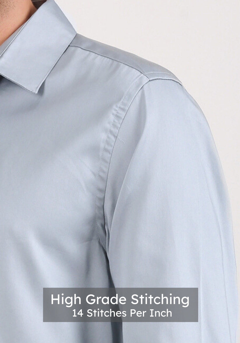 Ash Grey Satin Shirt