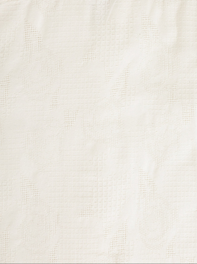 Off White Cuban Collar Textured Shirt