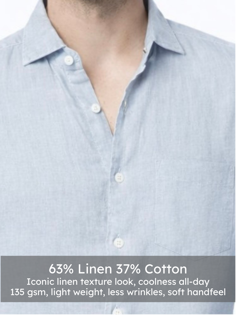 Linen Rich Light Blue Shirt