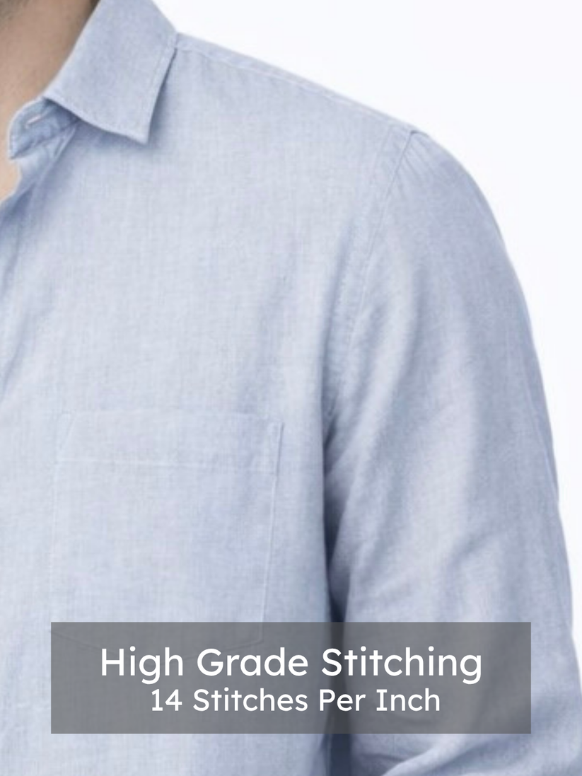 Linen Rich Light Blue Shirt