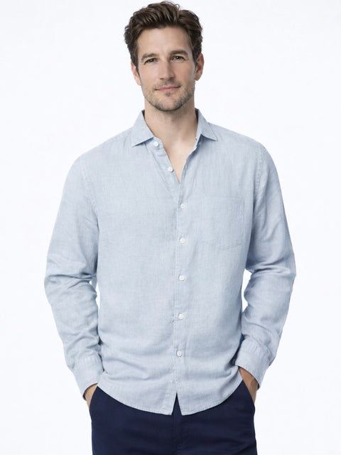 Linen Rich Light Blue Shirt