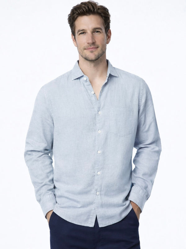 Linen Rich Light Blue Shirt