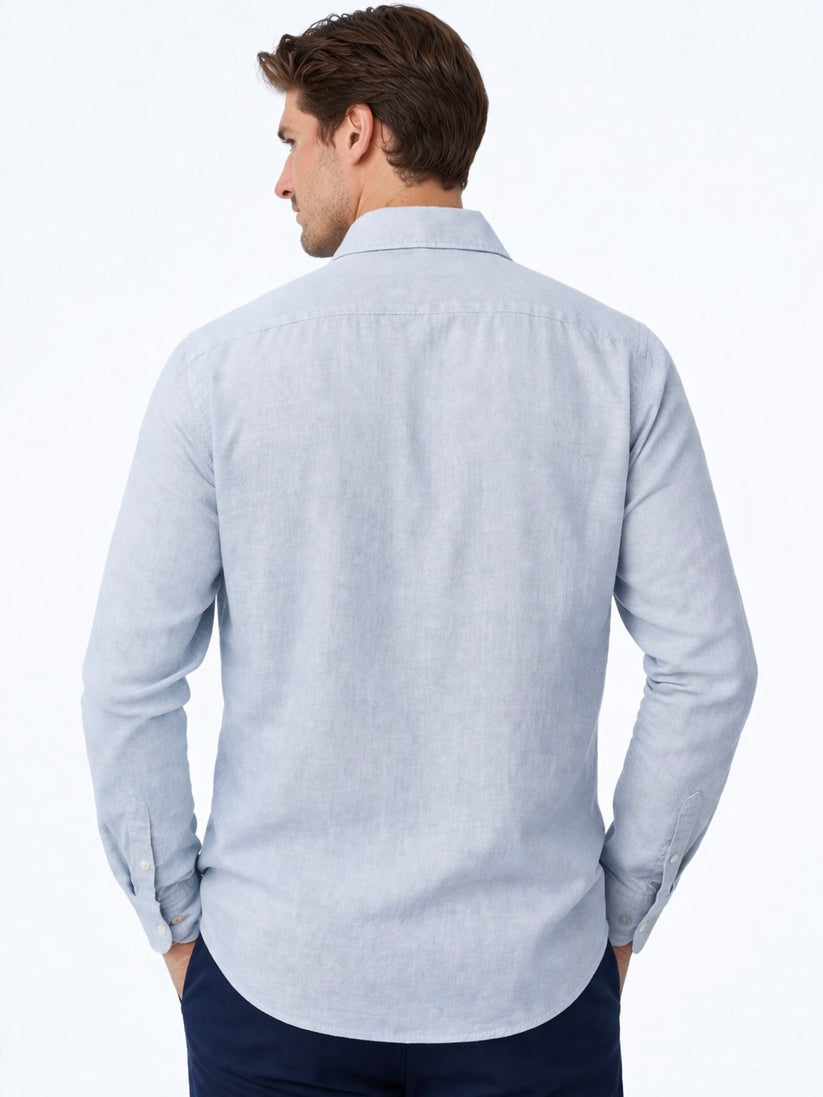 Linen Rich Light Blue Shirt