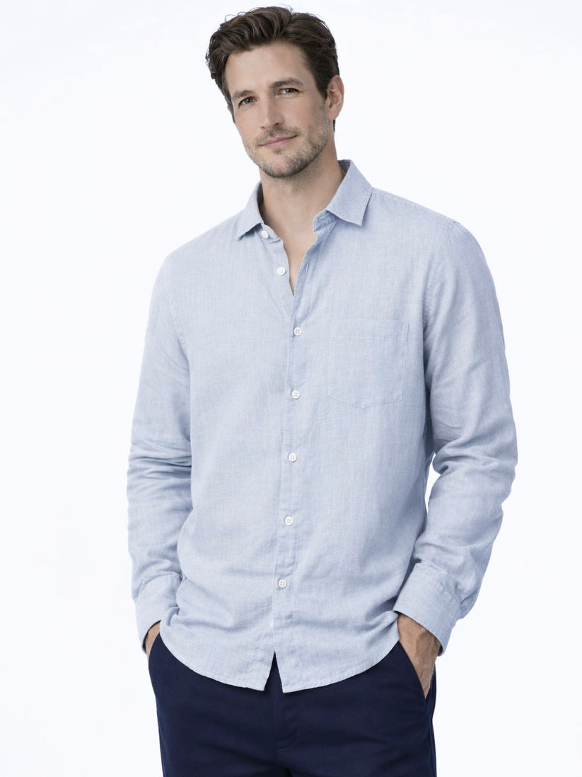 Linen Rich Light Blue Shirt