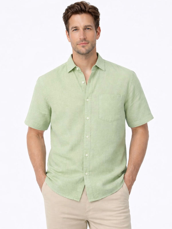Linen Rich Sage Green Shirt