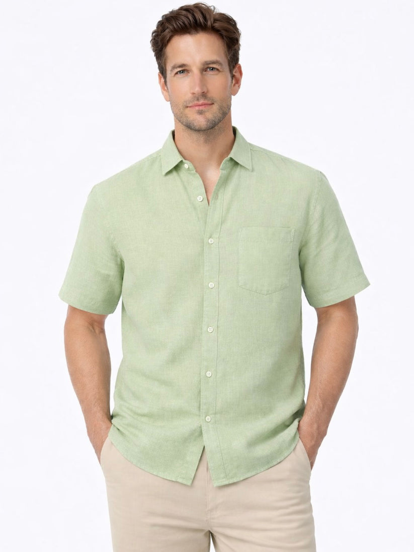 Linen Rich Sage Green  Shirt