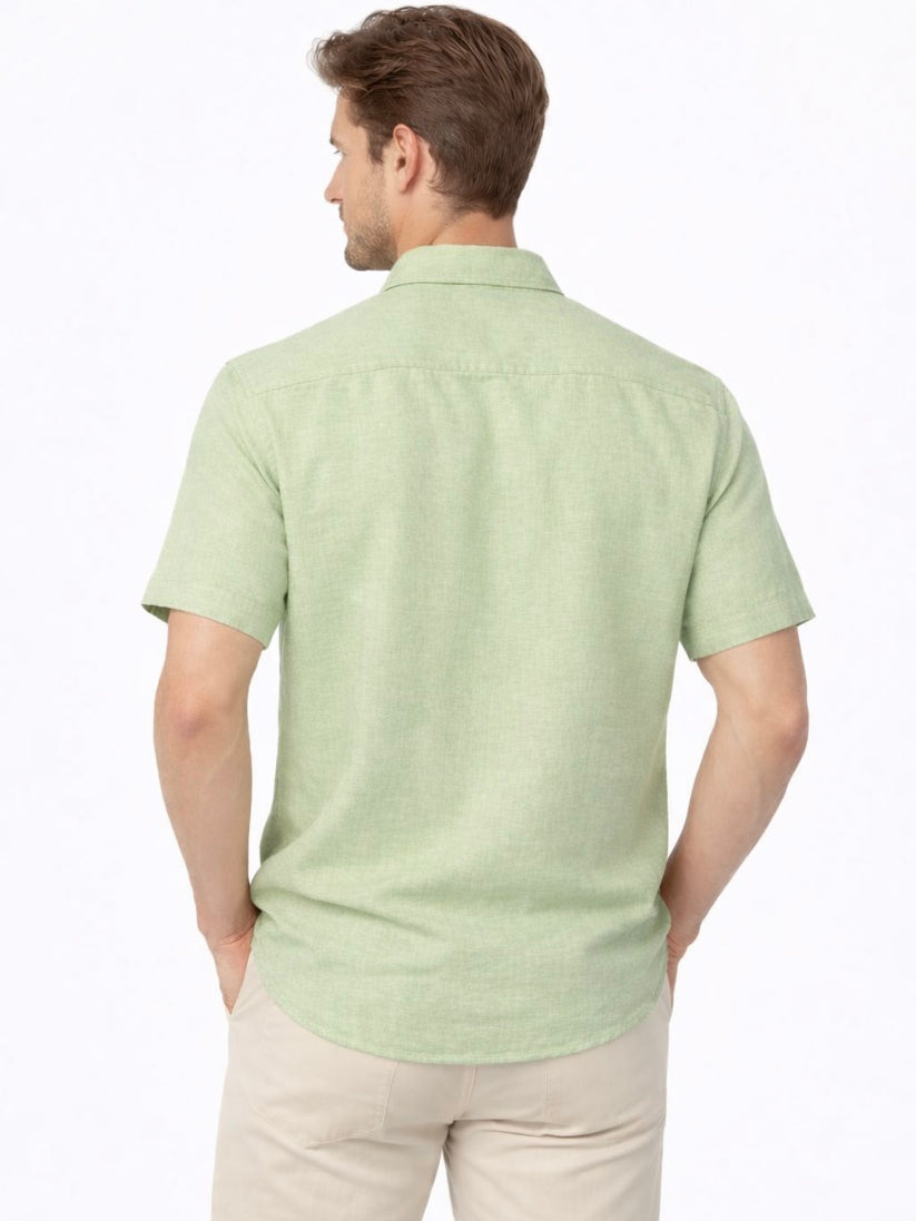 Linen Rich Sage Green  Shirt