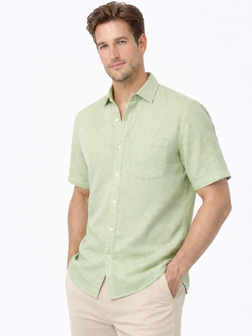 Linen Rich Sage Green  Shirt