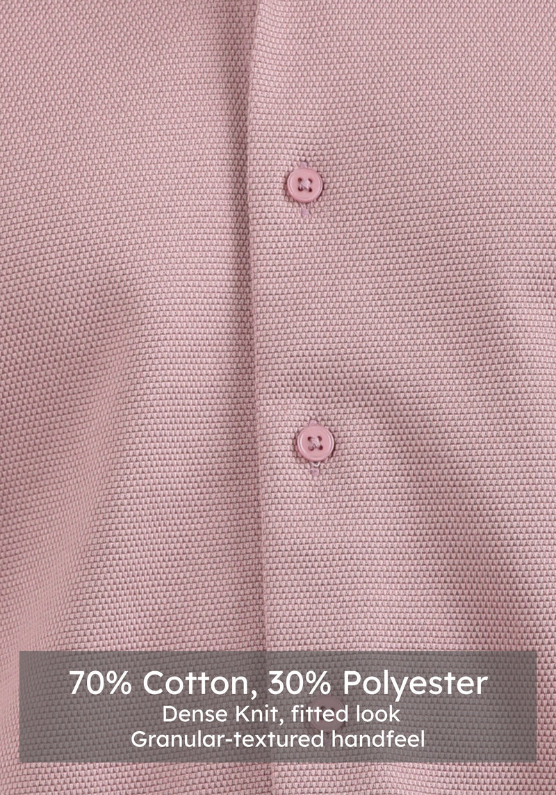 Slim Fit Textured Mauve Knit Shirt