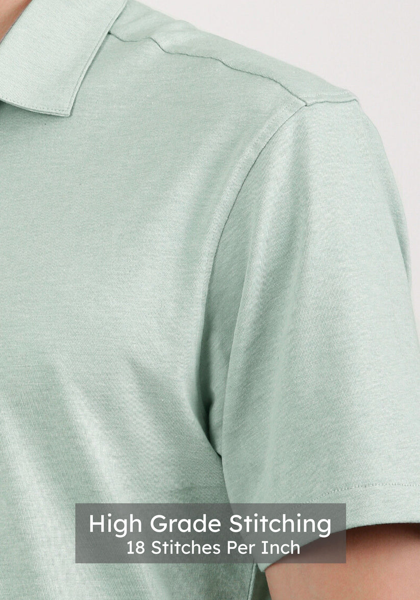 Slim Fit Mint Green Knit Shirt