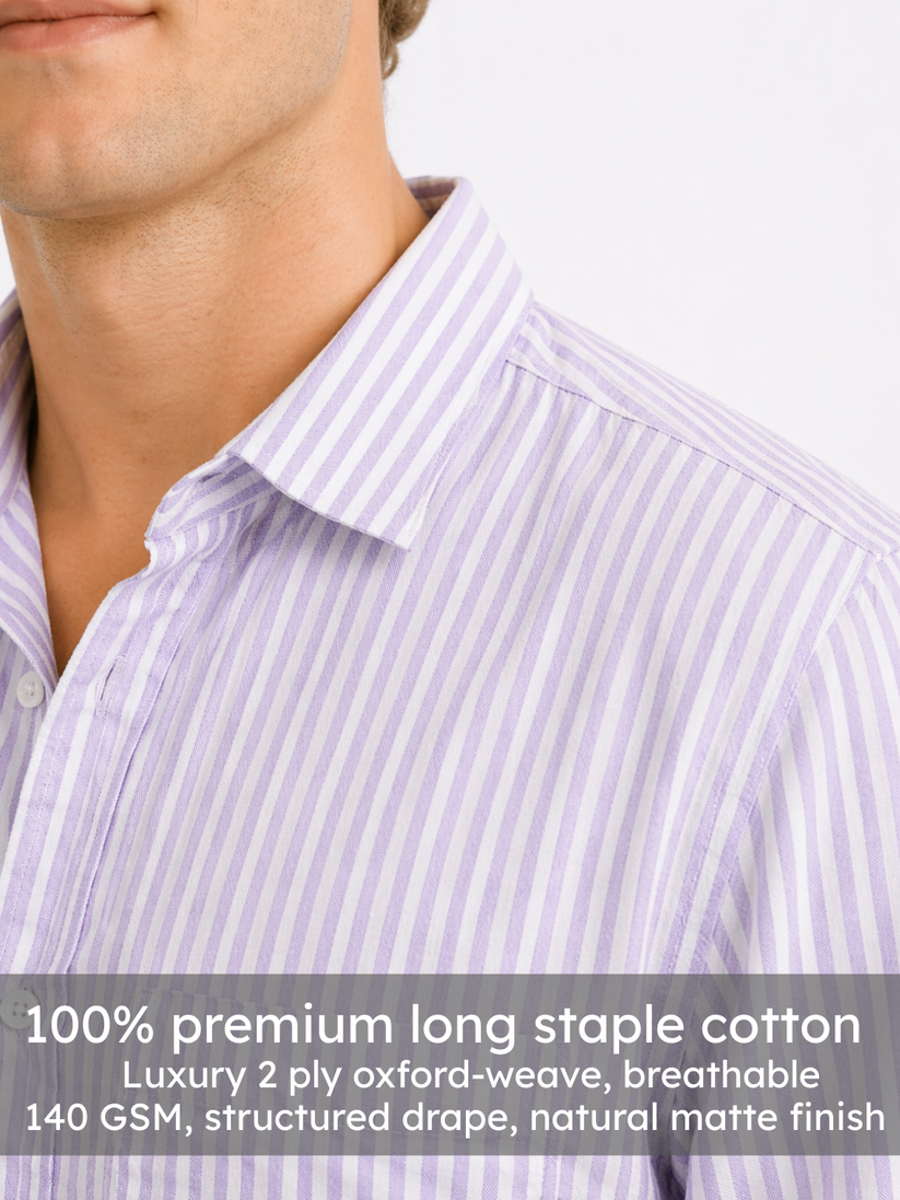 Lavender Oxford Stripe Shirt