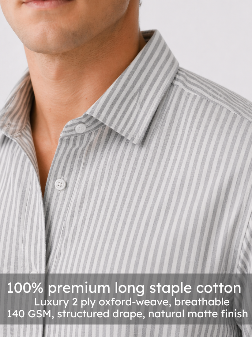 Grey Oxford Stripe Shirt