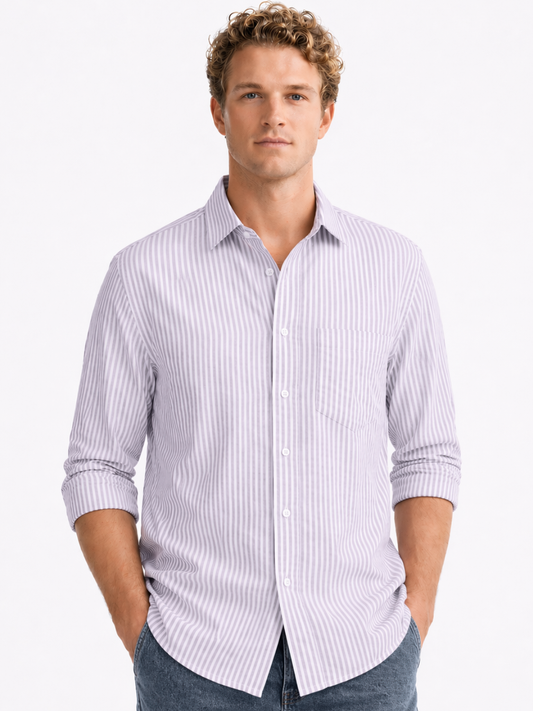 Lavender Oxford Stripe Shirt