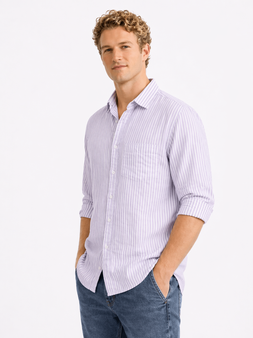 Lavender Oxford Stripe Shirt