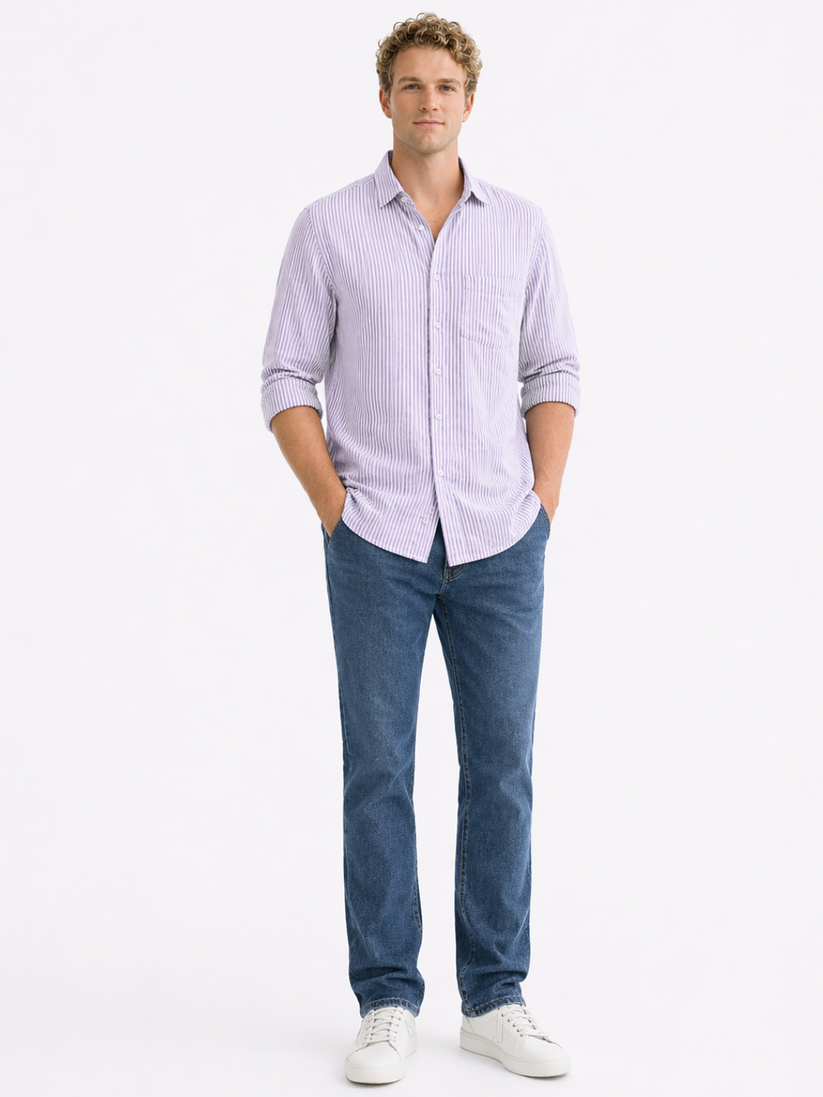 Lavender Oxford Stripe Shirt
