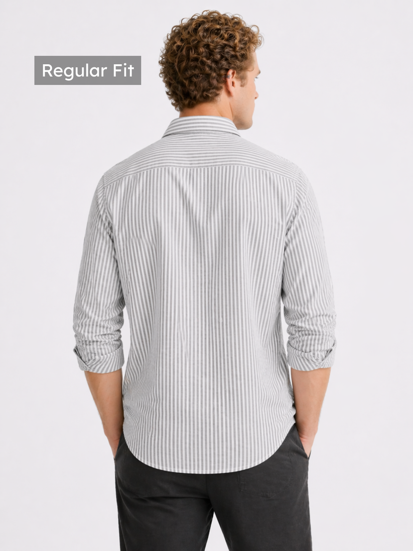 Grey Oxford Stripe Shirt