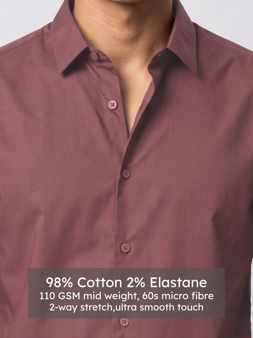Slim fit Light Maroon Luxe Stretch Shirt
