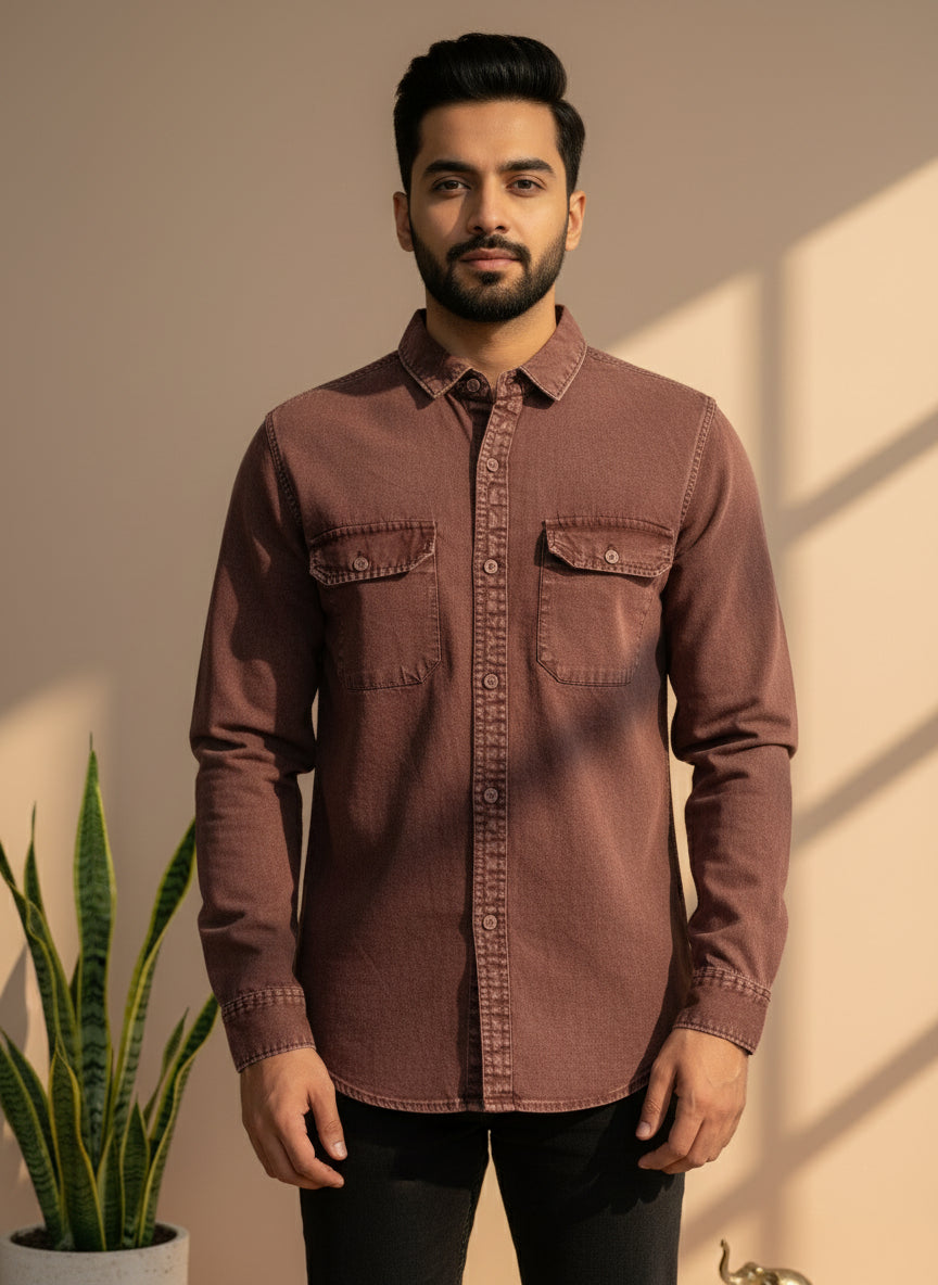 Premium Sulphur Denim Wash Wine